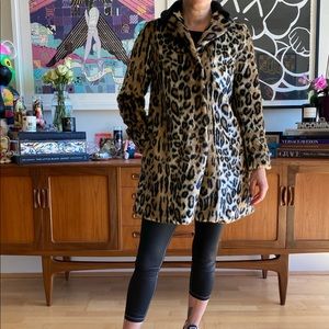 TopShop Jaguar Print Leopard Coat Sz US 4